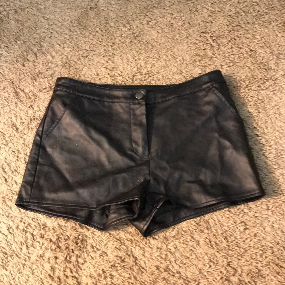 Leather shorts